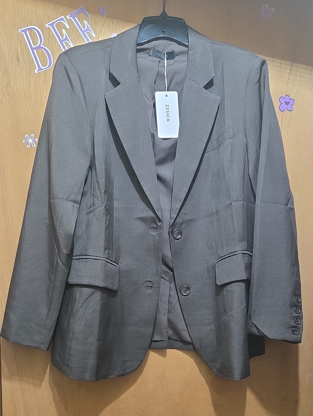 Women's Dark Brown Blazer - Classic Two-Button Jacket